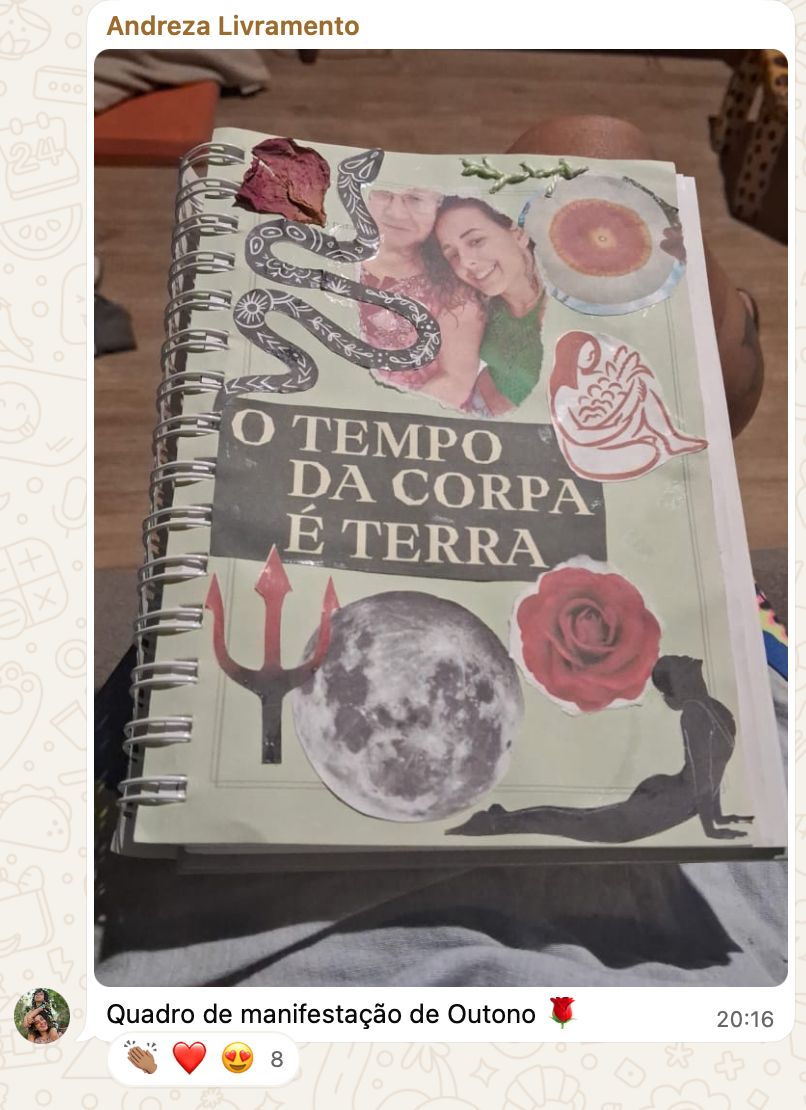 Print de depoimento enviado por WhatsApp sobre o Planejamento Cíclico